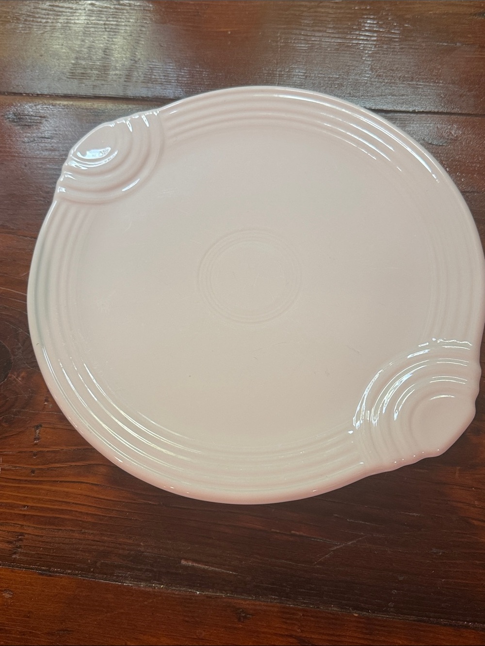 White Fiestaware Cake Plate with Handles